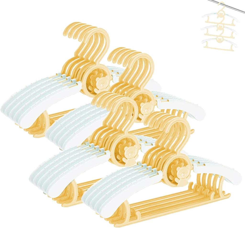 Ultra-Thin Non-Slip Laundry Infant Pant Hangers for Newborn Clothes -Adjustable Children Coat Hanger for Girl Boy Toddler Kids