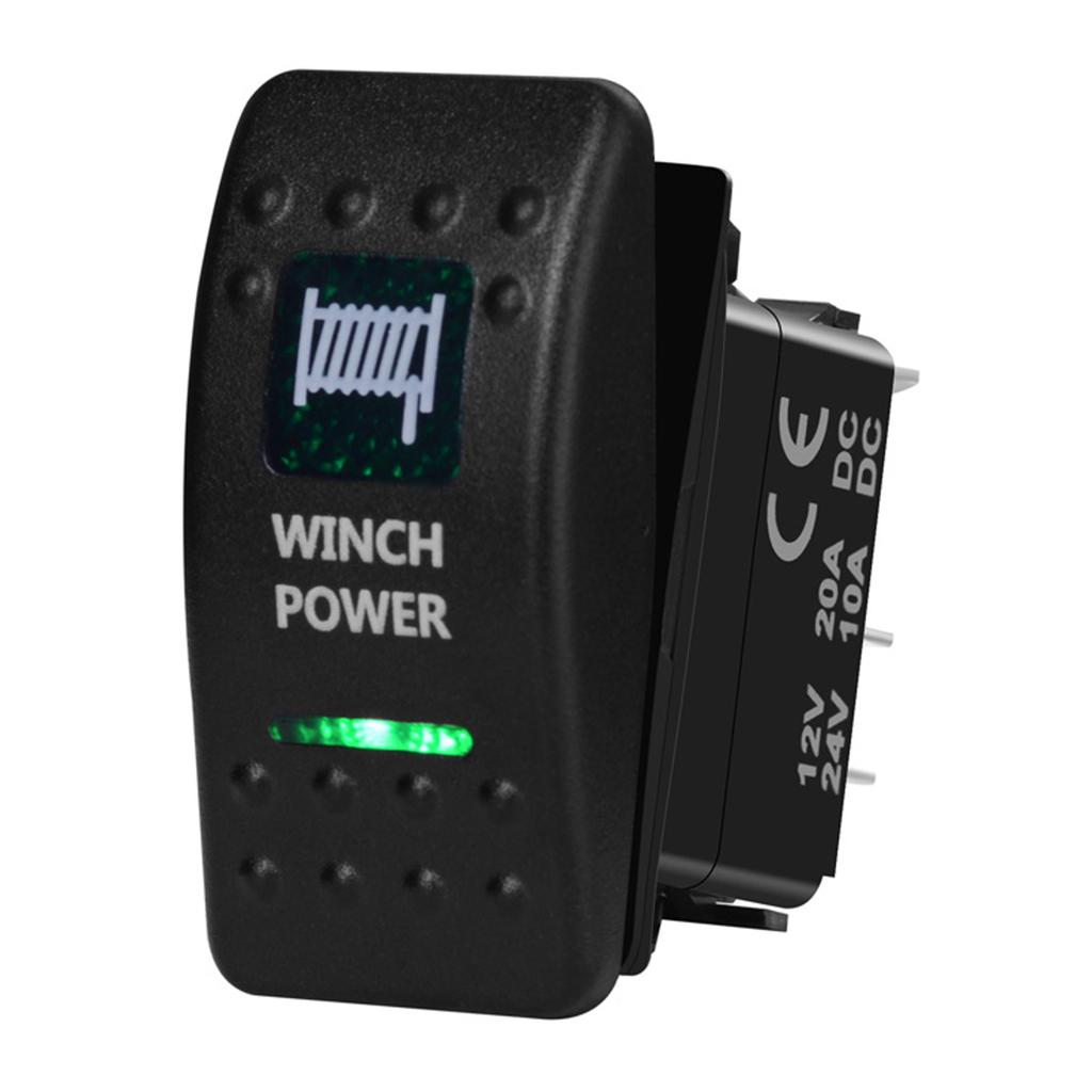 12V/24V Marine Rocker Switch Green LED SPST ON-OFF DPDT ON-OFF-ON Momentary Toggle for 4x4 Off-Road RZR ATV ARB Carling Style