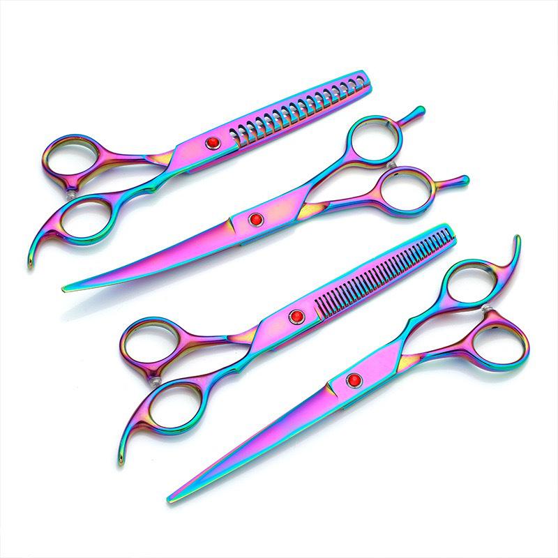 Purple 7-Inch Pet Grooming Scissors Set