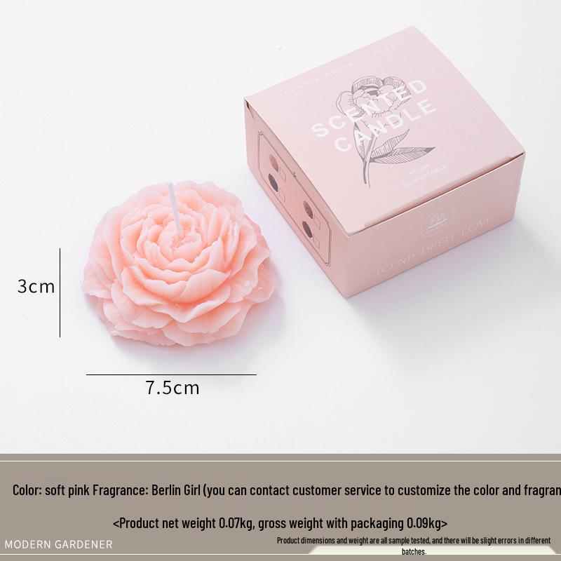 Pfingsrosenförmige Duftkerze - Duftendes Geschenk zum Muttertag