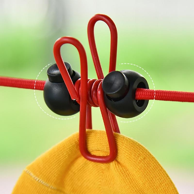 Stretch Clotheslines Elastics Clotheslines Travel Washing Line Adjust able Retractable Airer Wind proof Rope with 12Clip
