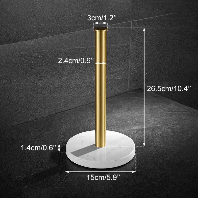 Marble Kitchen Paper Towel Holder Space Facial Towel Organizer Roll Paper Holder Vertical Gold Black Bathroom ELB105 colore grigio
