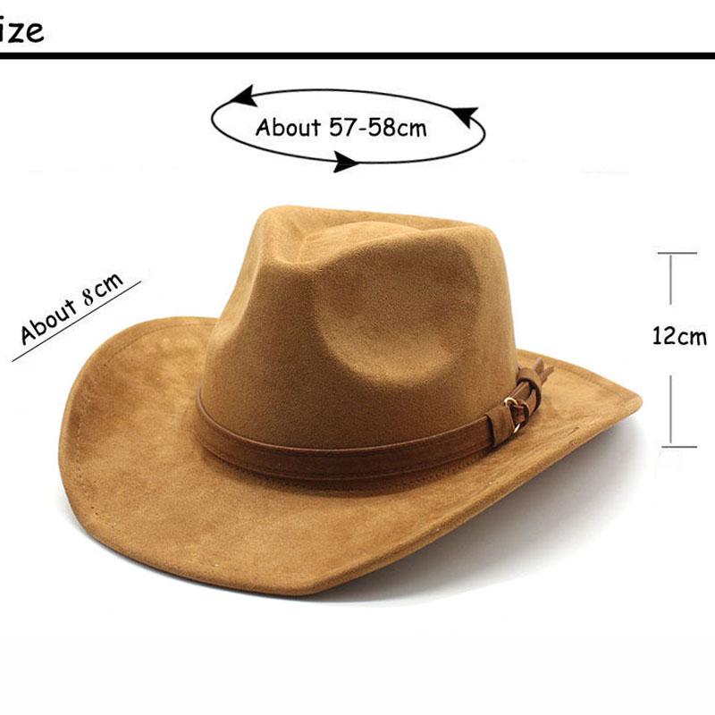 Wildleder Fedora Hüte für Damen Herren Wolliger Western Cowboy Hut Herbst Winter Jazz Kirche Sombreros De Mujer Outdoor Reise Sonnenschutzmütze