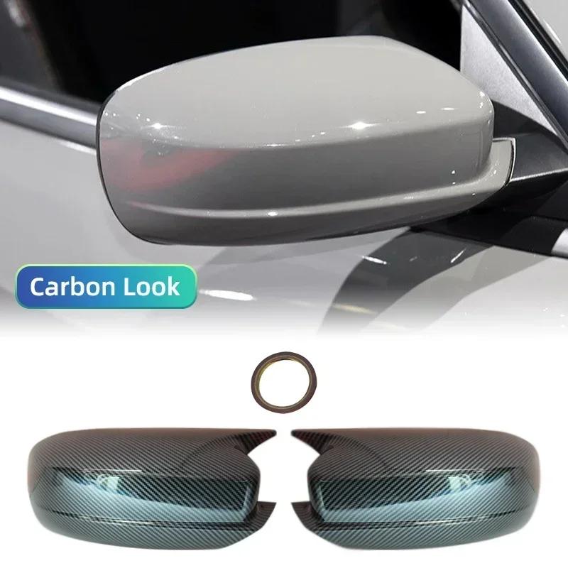 Car Rearview Side Mirror Cover For Dodge Charger 2011-2025 Wing Cap Sticker View Case Trim Carbon Fiber
