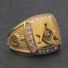 European and American Freemasonry Logo Enamel Geometric Rhinestone Inlaid Fashion Ring