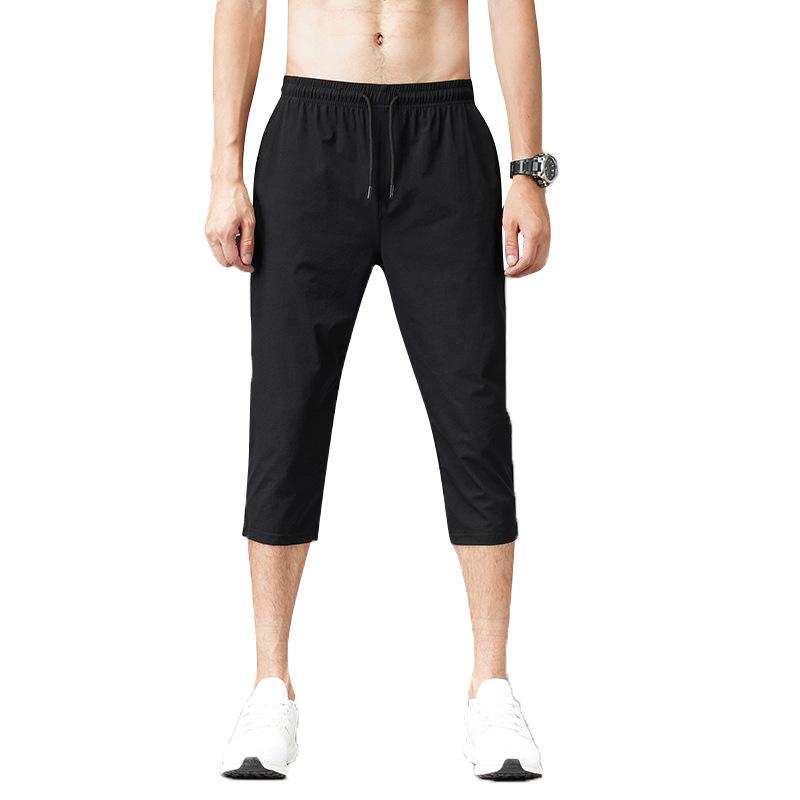 Men's Quick-Dry Ice Silk Seven-Point Shorts - Summer Lightweight Casual Sport, Plus Size, Trendy Straight-Leg