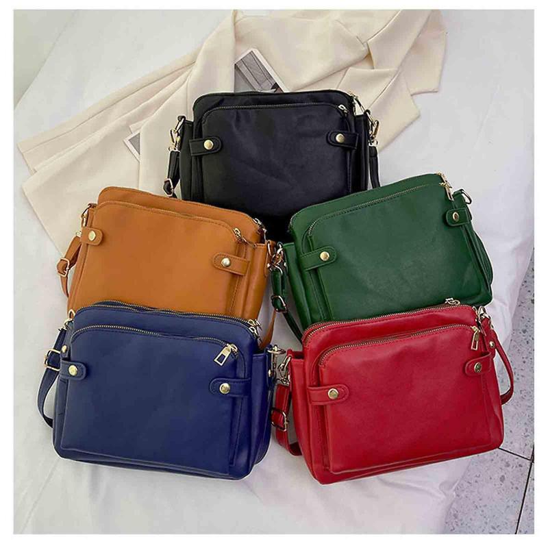 Three Layer Leather Crossbody Shoulder Bag Women's Handbag Bag Crossbody Bags