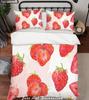 Carton Strawbery Soft Duvet Cover Set Bed Decoration First Choice Gift Suitable for Children Kids plus Adult Peoples Comfortable Breathable