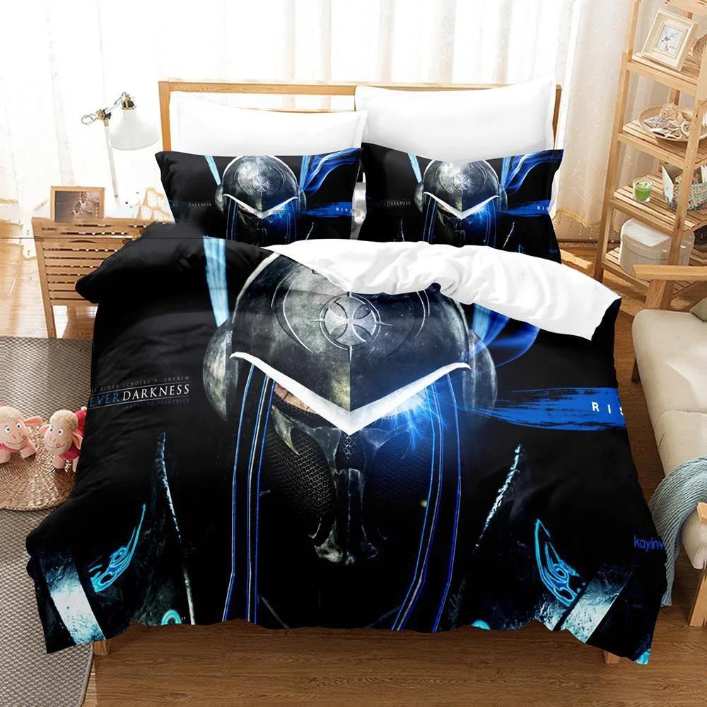 3D Printed Skyrim Bedding Set Elder Scrolls Duvet Cover Bedroom Comforter Covers Single Twin King Size Quilt Cover Home 2/3PCS