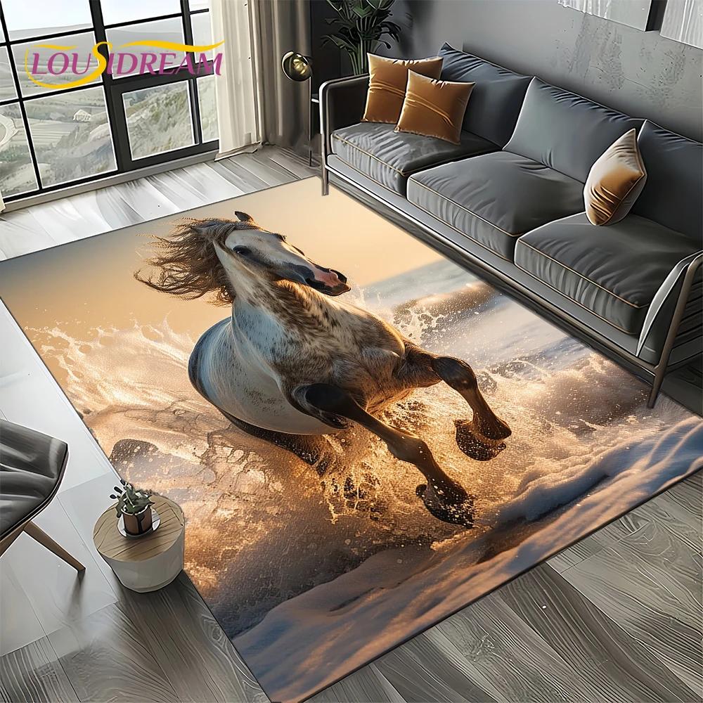 27 Style Horse Pentium Gallant Steed Animal Carpet Rug for Living Room Bedroom Home Sofa Decoration,Area Rug Non-slip Floor Mat