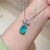 Huamei Jewelry Set Ruby Pendant Pigeon Blood Earrings Paraiba Necklace Emerald