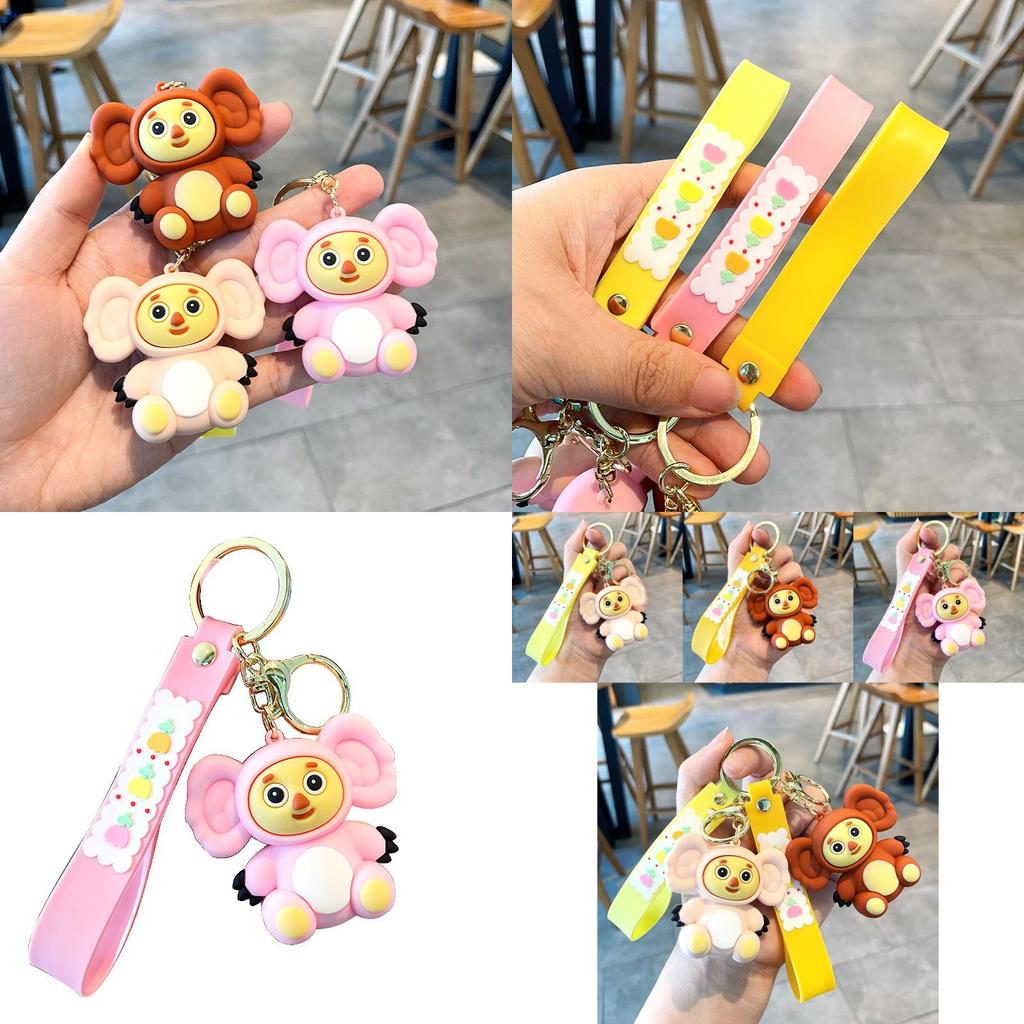 Adorable Cheburashka Keychain Resin Monkey Car Decoration Cute Cartoon Gift