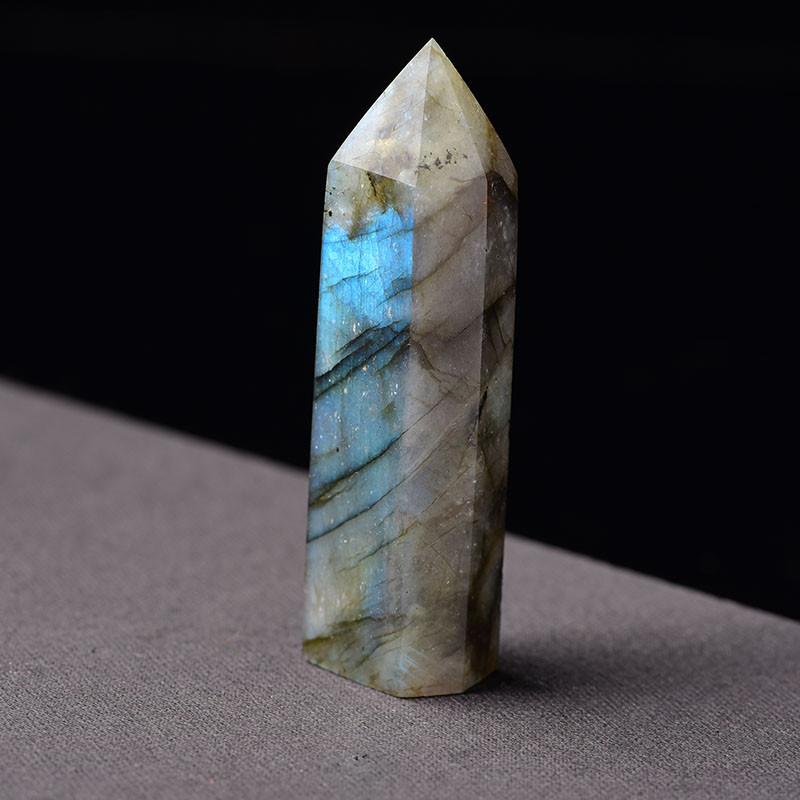 Exquisite Natural Labradorite Quartz Obelisk Crystal Wand For Spiritual Growth Gift