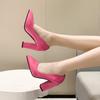 Fashion Aphixta New Barby Pink Pumps Women Shoes 7cm/10cm Square Heels Patent Leather Multicolor Party Leisure Super Big Szie 35-53