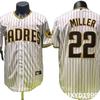 Men Women Baseball Cap San Diego Padres 22 Miller White Striped Embroidered Adjustable Hat