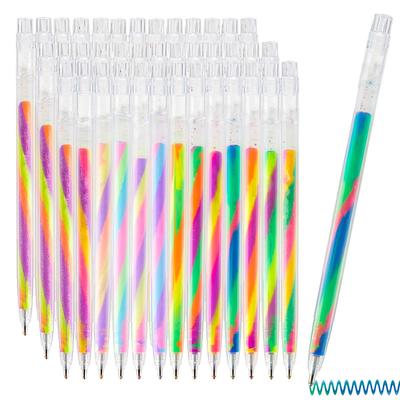 Three-Color Gradient Rainbow Pen - Dreamy Spiral Glitter Pastel for Students and DIY Drawing
