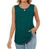 Spring Summer New Women's Solid Color Crew Neck Loose Sleeveless T-shirt Vest Casual Daily Tops For Leisure Leisure Trade Ready To Ship