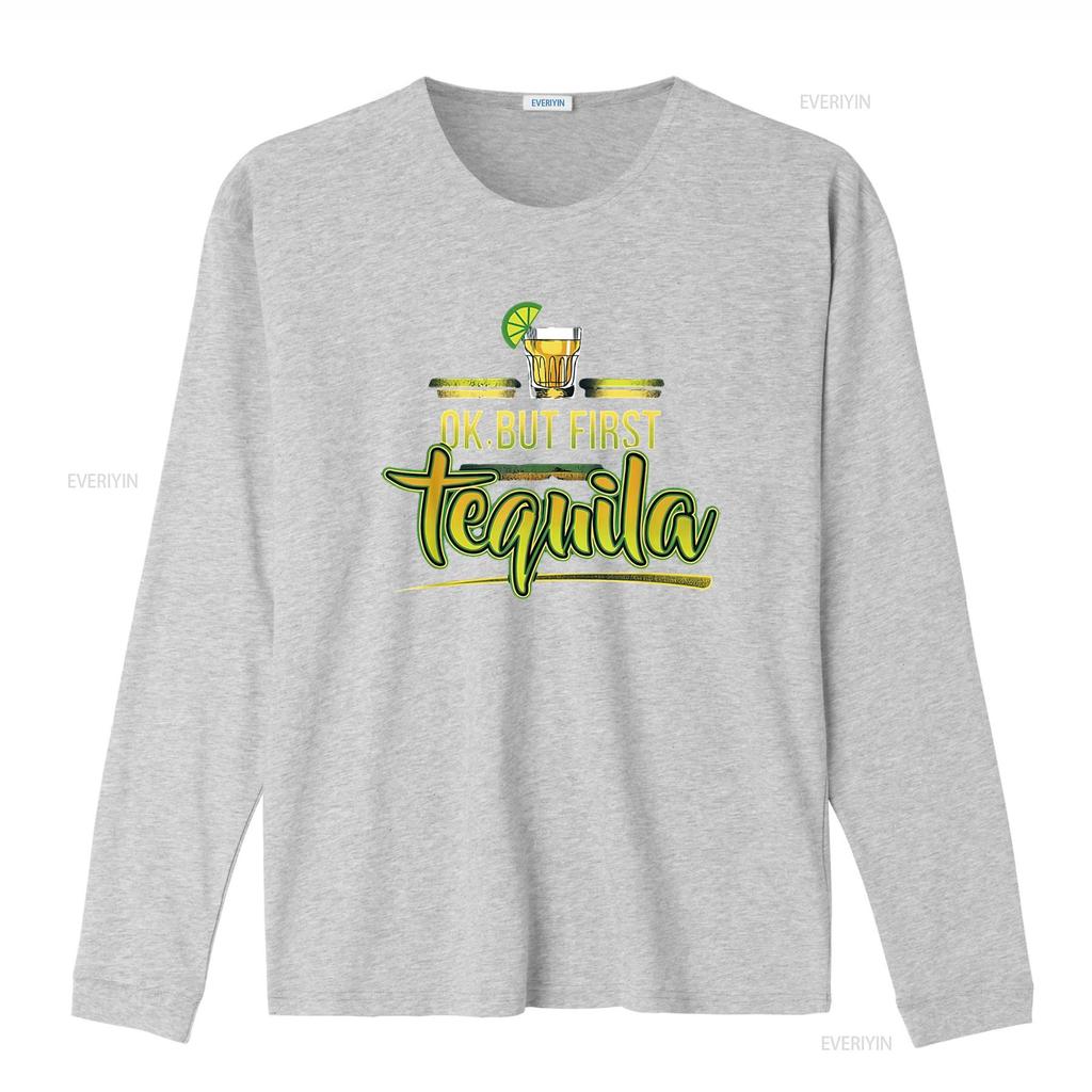 OK But First Tequila Mexican Party Shots Fun Weeke Women s  T Shirt with Trendy Prints Perfect for Summer vintage Washed