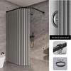 Handun Foldable Magnetic Curved Shower Curtain