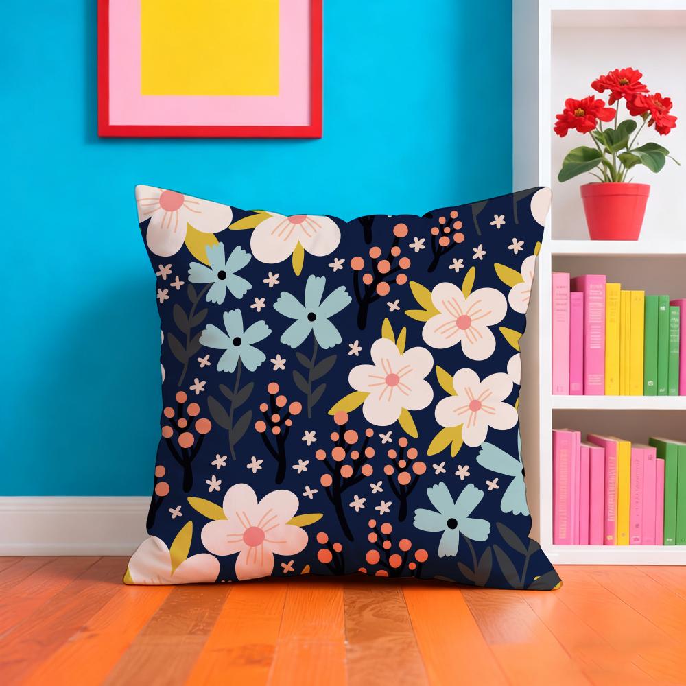 

Colorful Flowers Cushion Cover Soft Plush Throw Pillow Cover DoubleSided Decorative Cushion Case Sofa Bedroom Home Decor 40x40cm