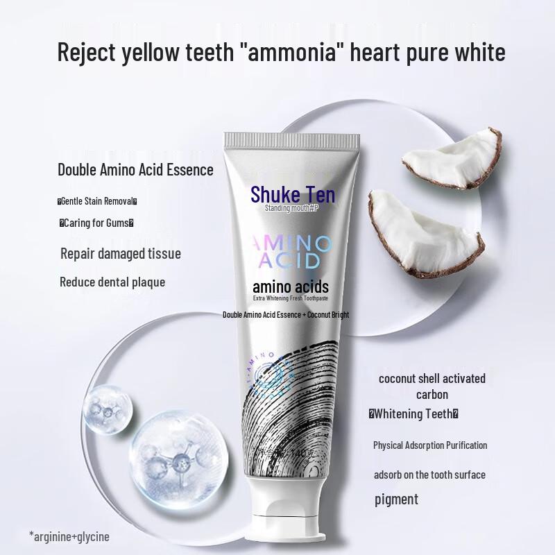 ShuKe Amino Acid Whitening Toothpaste with Fluoride and Coconut Charcoal