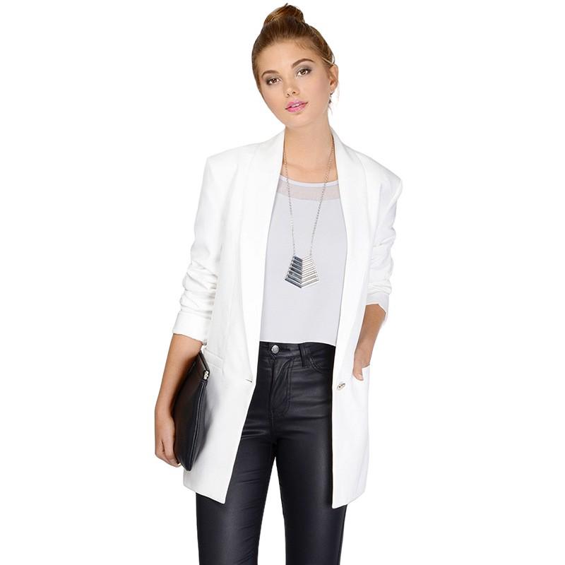 Damenblazer im europäischen und amerikanischen Stil - Reverskragen, Ein-Knopf-Verschluss, Mittellang, Slim Fit, Perfekt für den Arbeitsweg.