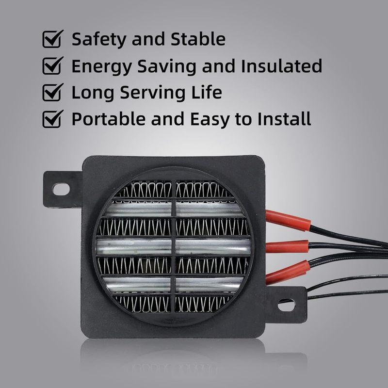 12V 24V 48V 110V 220V PTC Heater With Fan 50W~400W Insulated Ceramic Thermostatic Fan Heater Pet Insulation Incubator PTC Heater