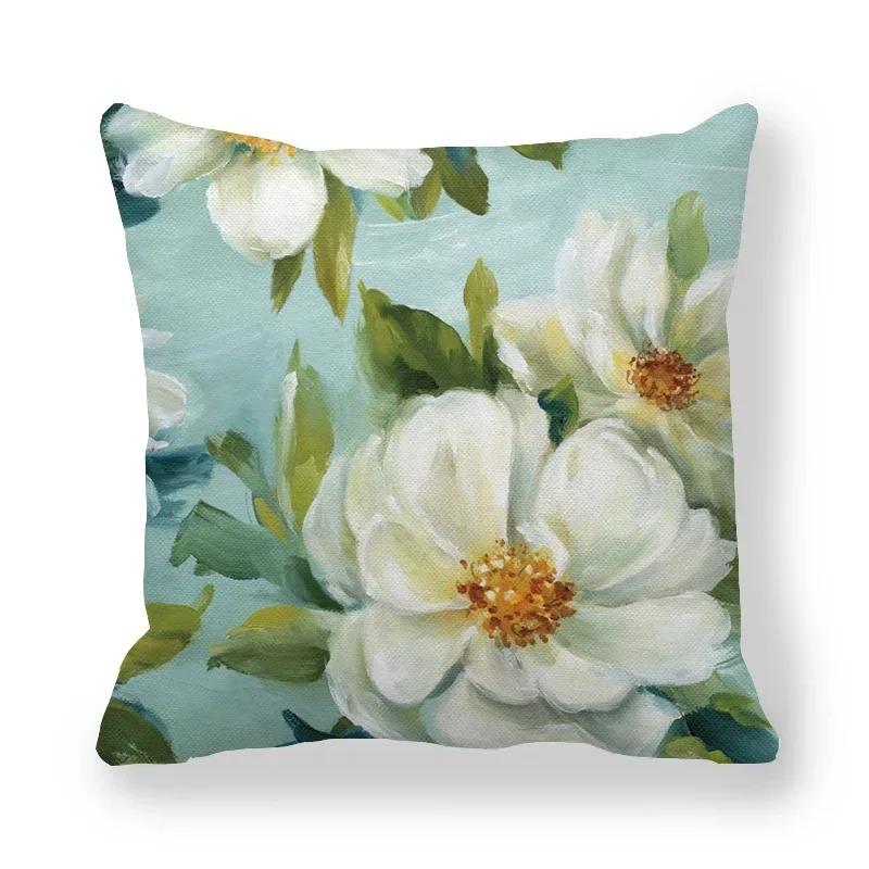 Housse de coussin florale camélia Rose, taie d'oreiller Vintage à imprimé Floral, décorative pour canapé