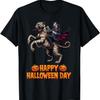 Dracula Riding Mummy Leopard Happy Halloween Animals Lover T-Shirt