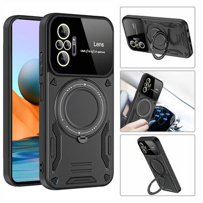 Luxus Armor Magsafe Kabellose Ladehülle Für Xiaomi Note 9 9s 10 11 12 Pro Note 10s 11s 4G Magnetring Halterung Bumper Hülle