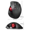 Elecom Wireless Trackball Mouse, Red Ball, Thumb Control, 6-Button, Tilt Function, Gaming-Grade Optical Sensor, Black