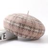 Autumn and winter new pure wool women's beret plaid woolen painter's hat shows the face of the small pumpkin hat tide