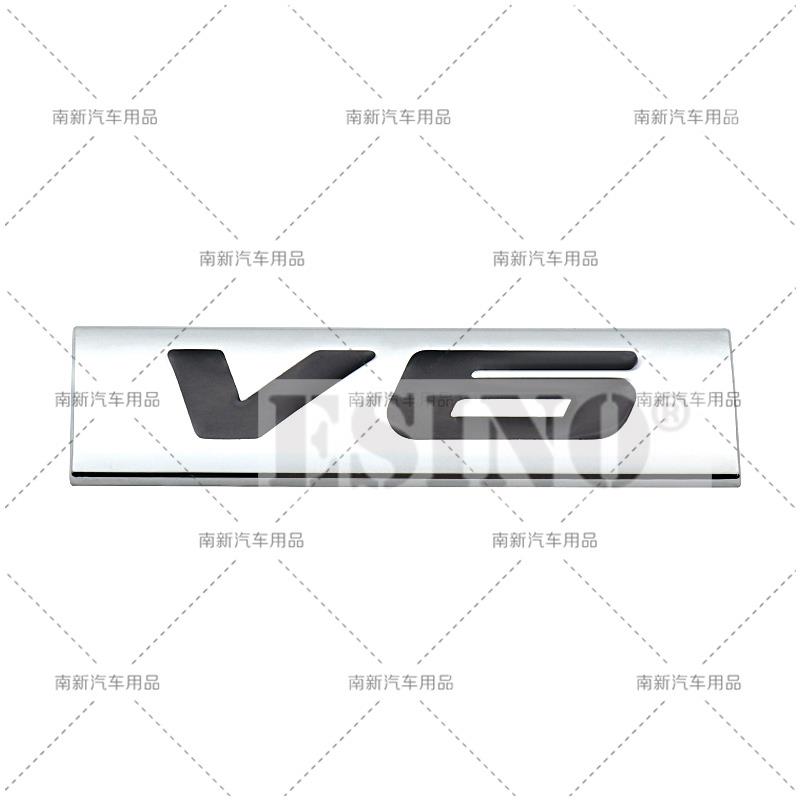

3D V6 Metal Zinc Alloy Car Body Rear Trunk Fender Badge Emblem Adhesive Sticker Decal