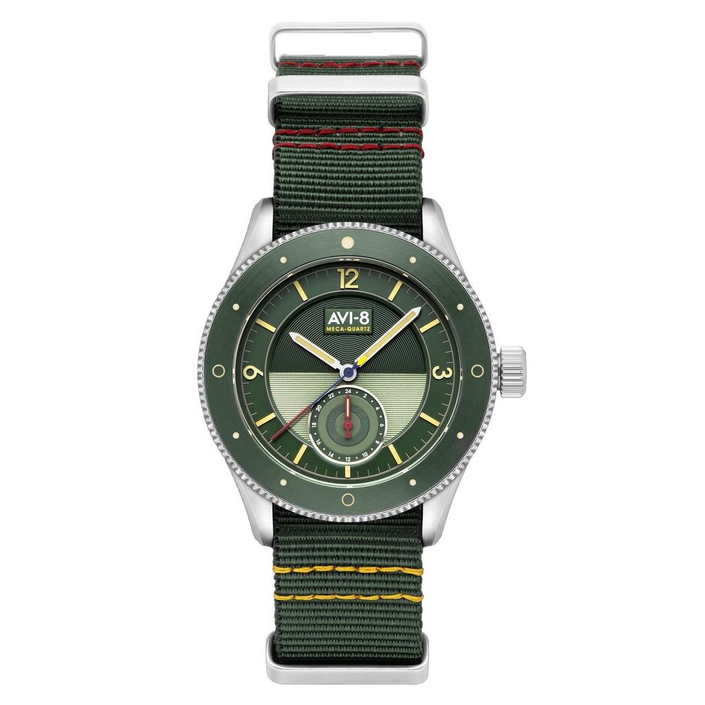 

AVI-8 Flyboy Airmaster Sector Meca-Quartz Vert Зеленый нейлоновый ремешок Зеленый циферблат AV-4112-02 Мужские часы зелёный