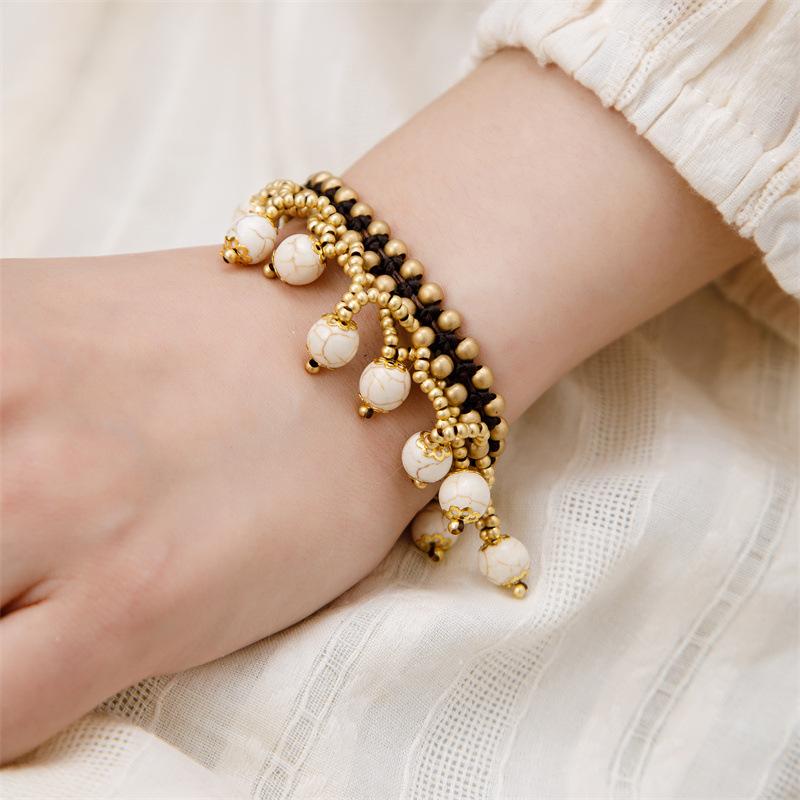 

Тибетский браслет со слоном, винтажный этнический стиль, ручная веревка, женские непальские аксессуары для рукоделия