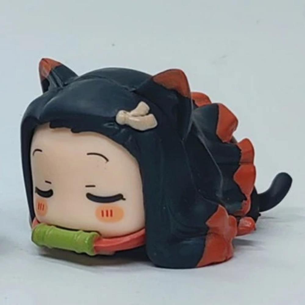 6 Q-Version Schlafposition Bauchlage Geistertöter-Klinge Figuren Kamado Tanjirou Kamado Nezuko Kanroji Mitsuri Puppen Ornamente