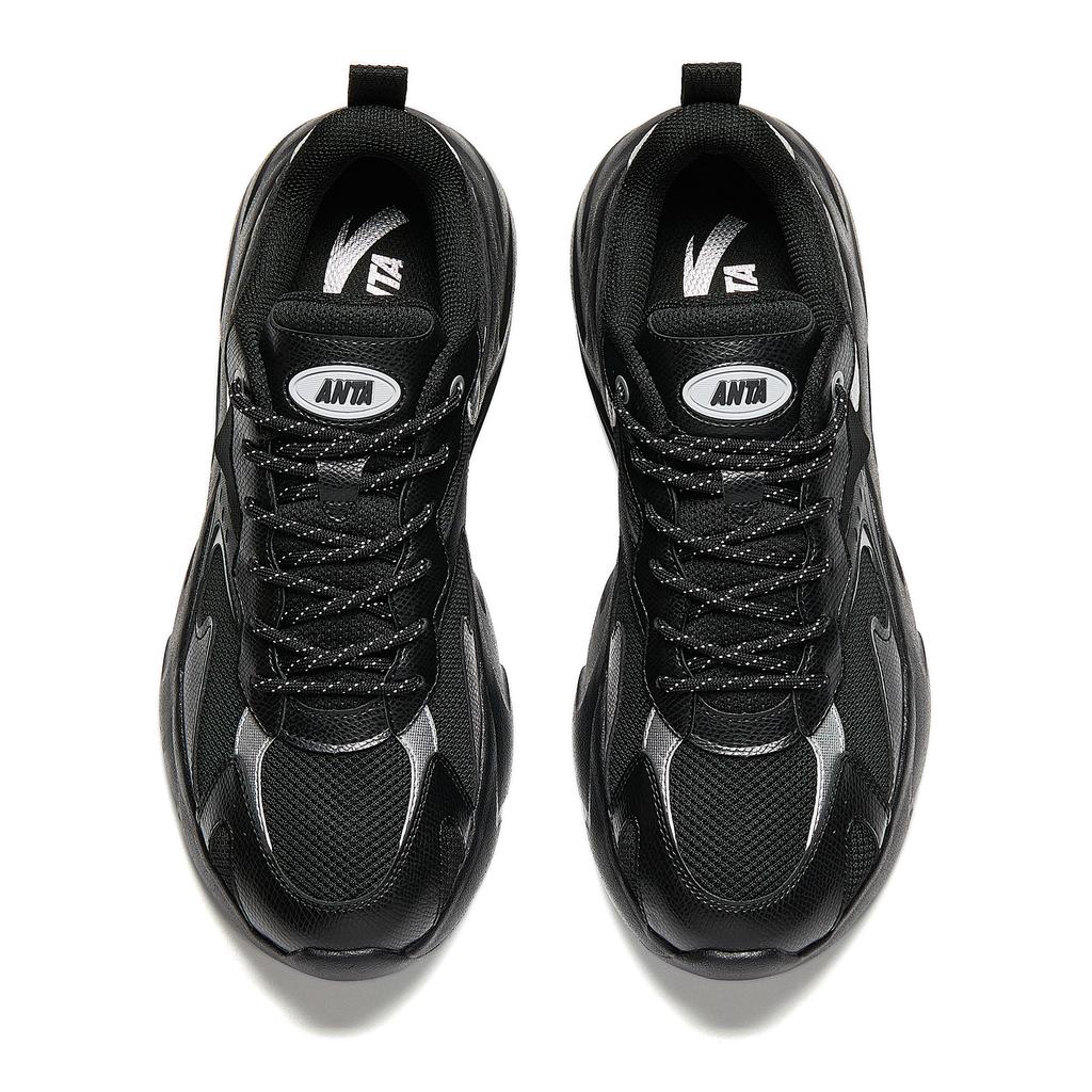 Anta Yunqi Sports Comfortable Non-Slip Wear-Resistant Breathable Low-Top Casual Shoes Men sneaker Black Silver 912518808-5