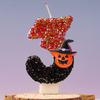 Halloween Birthday Candles for Halloween Theme Party Decor Black Hat Glitter Birthday Number Candle for Kids