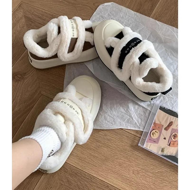 Fashion Women's Cotton Shoes Winter New Vulcanized Shoes Women's Sports Shoes Non-slip Plus Velvet Warm Women's Casual Snow Boots