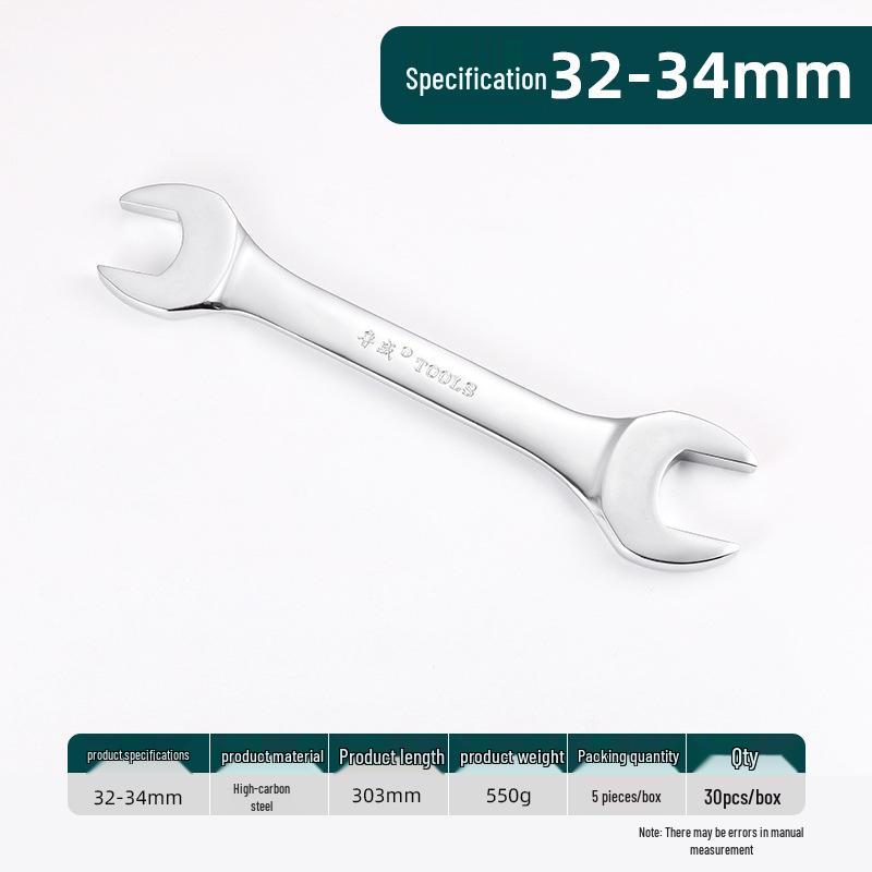 Ruwei Tools Double-Ended Mirror Finish Open-End Wrench, 8-10mm, Multi-Size