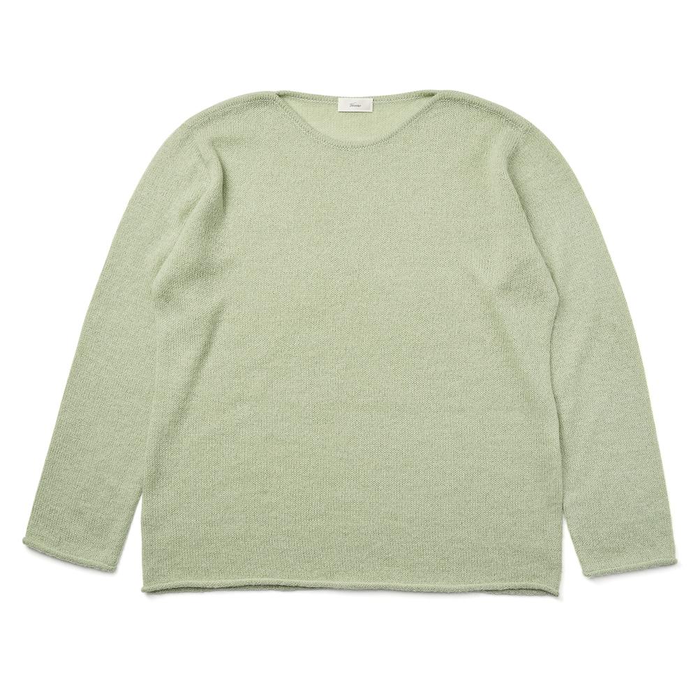 Berno [Casual] Alpaca Piping Crew-Neck Knit Mint Xl