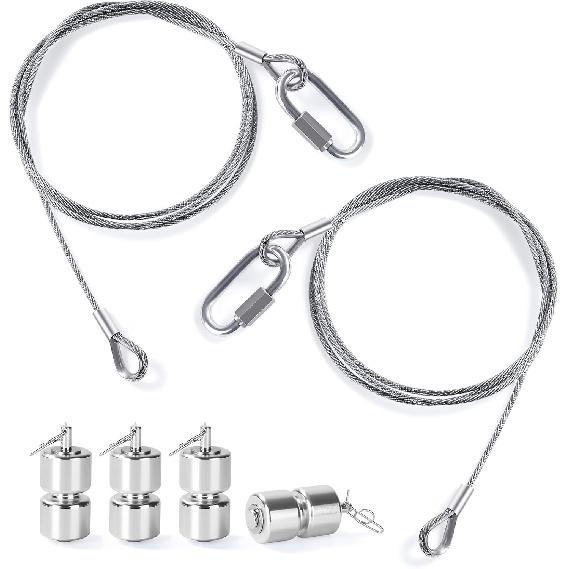 2Pcs Lift Cable Compatible With Gorilla Lift Trailer Gate Assist With EZ Spring Clips, With 4Pcs Aluminum Alloy Rollers P Washers, Fit For Open