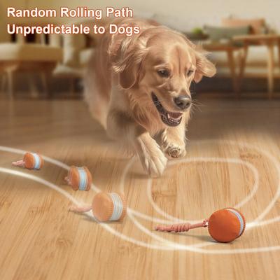 Yousheng Interactive Dog Toy Automatic Rolling Dog Toy with 2 Speed Settings Chirping Touch Activated Electric Rolling Ball for Small To Large Dogs