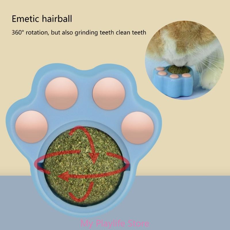 Cat Catnip Wall Ball Matatabi Catmint Toy for Indoor Kitten Lick Dental Care Molar Tools Chewing Toy Cleaning Teeth Molar Tools