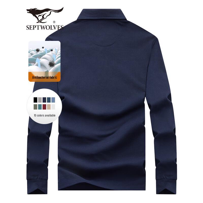 Seven Wolves Men's Autumn 5A Anti-bacterial Long Sleeve Polo T-Shirt