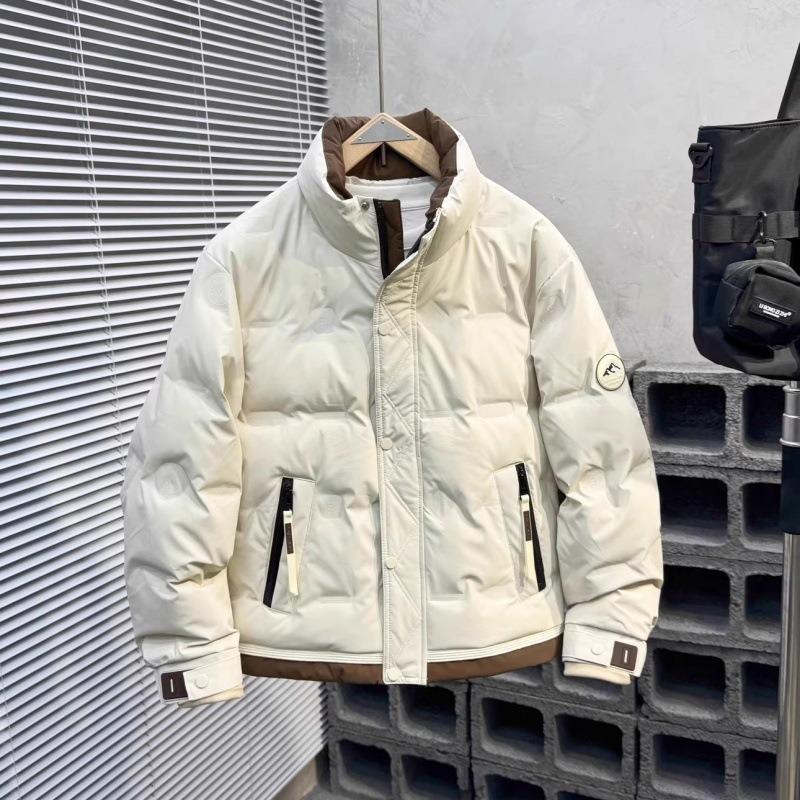 

Мужской пуховик зимний 2025 новый тренд короткий модный зимняя одежда теплый повседневный пуховик из утиного пуха мужская хлопковая куртка 4XL бежевый
