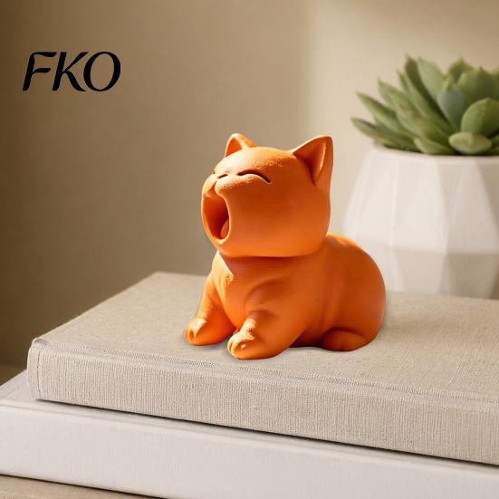 3D Printing Cat Figure Printed Figurine, Cute Screaming Ornament, Creative Desk Ornament Kitten Sculpture Desktop Decoration for Home Office Decor Pet