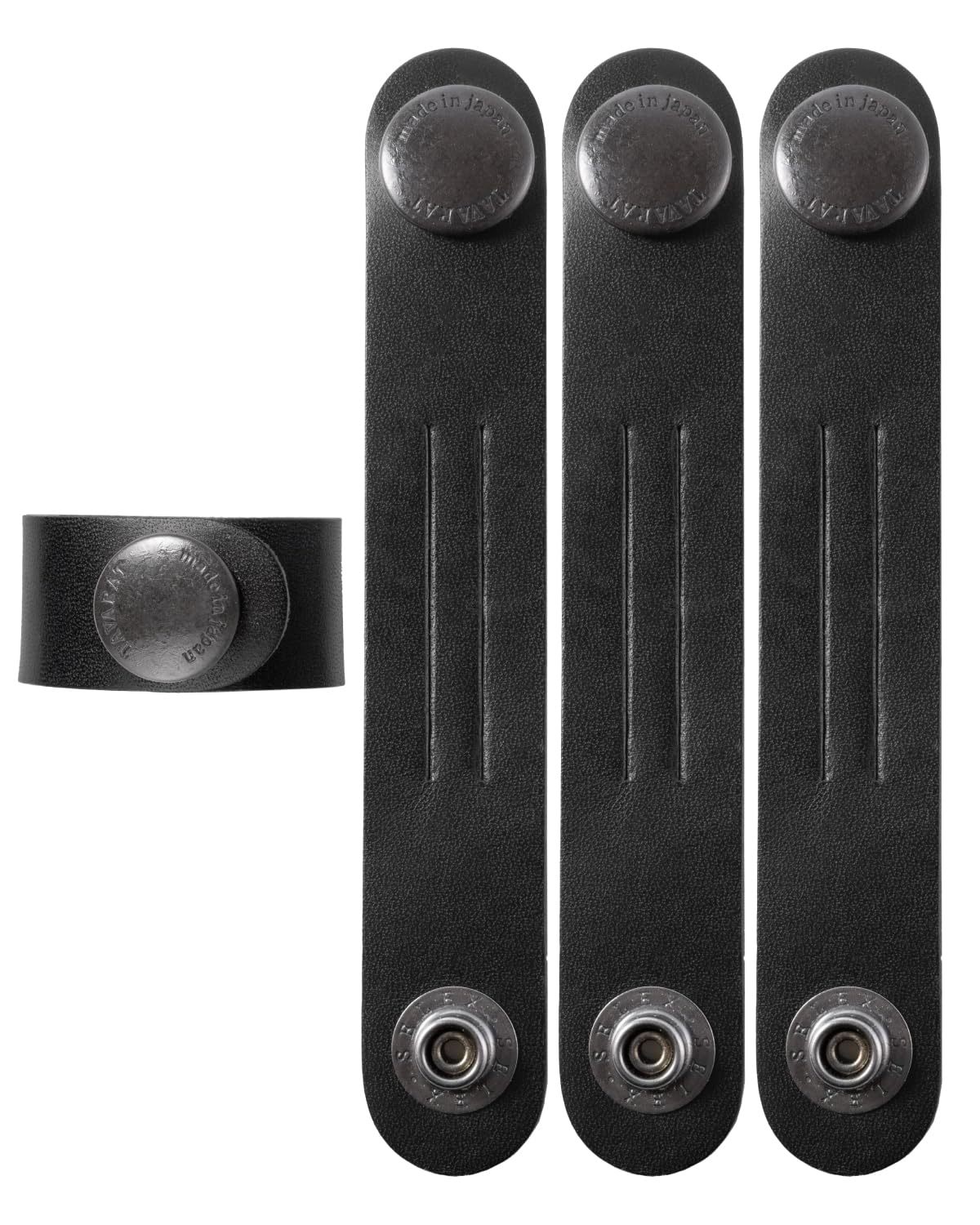

Backpack String Genuine Leather Excess String Buckle Clip String Fixing Band Fastener String Clip of [TAVARAT] Tie-Up Tie-Up Tie-Up (Set 4, Black)