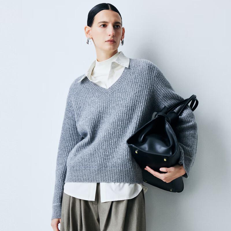 

PALUOPO Женский утолщенный кашемировый свитер жаккардовой вязки в вертикальную полоску S