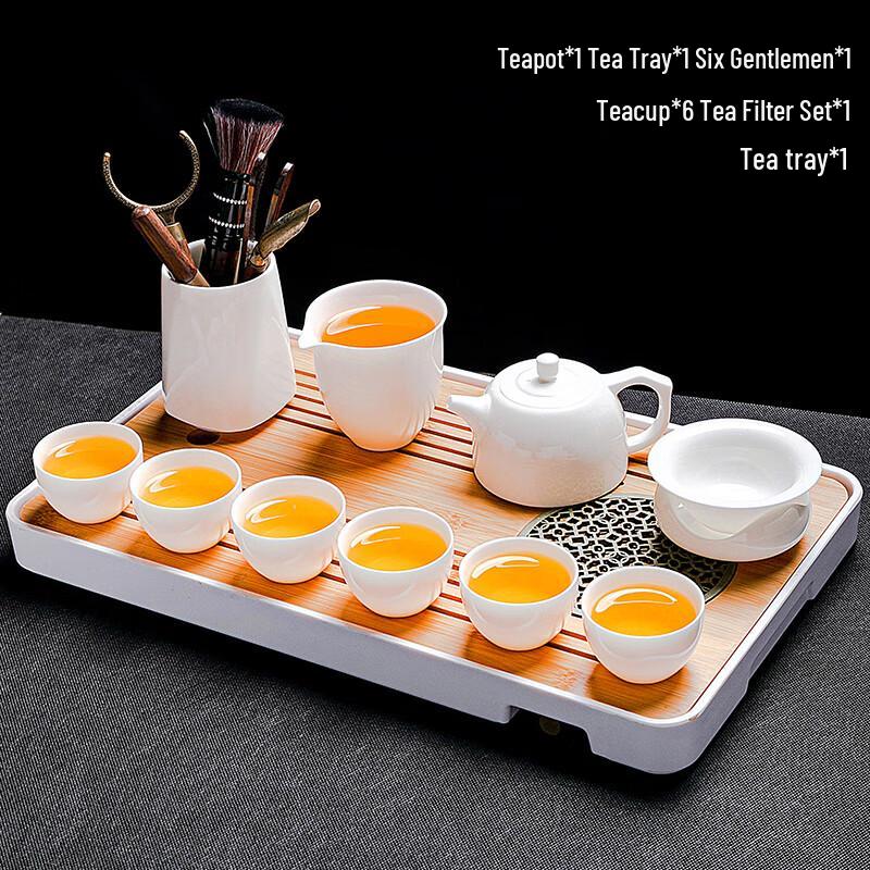 Dehua Mutton Fat Jade White Porcelain Kung Fu Tea Set